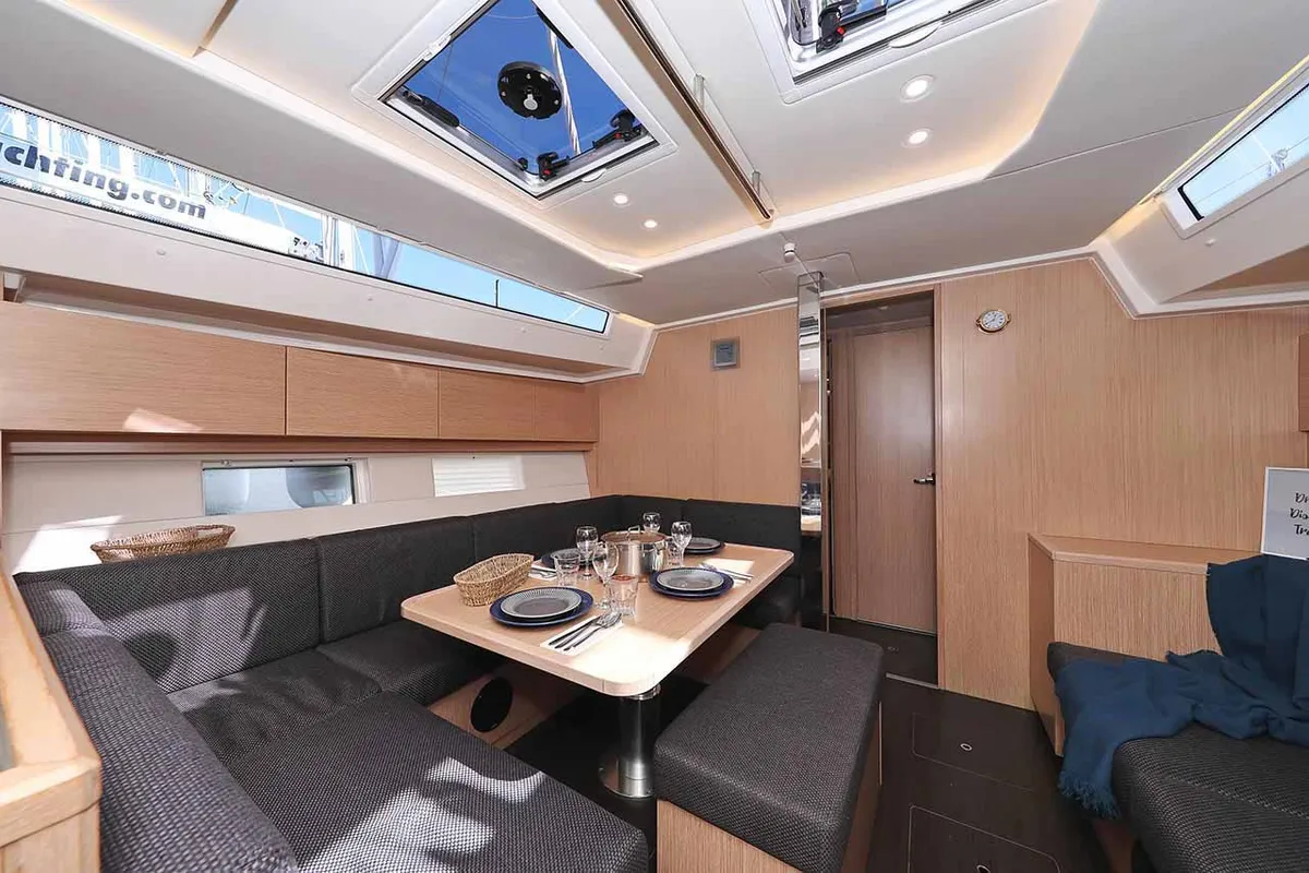 Salon of A.HO.I. one, a Bavaria C45 Holiday sailboat at Grad Biograd na Moru, Croatia