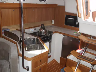 Galley of Vag Alame, a Catalina 375 sailboat at Mai Khao, Thailand
