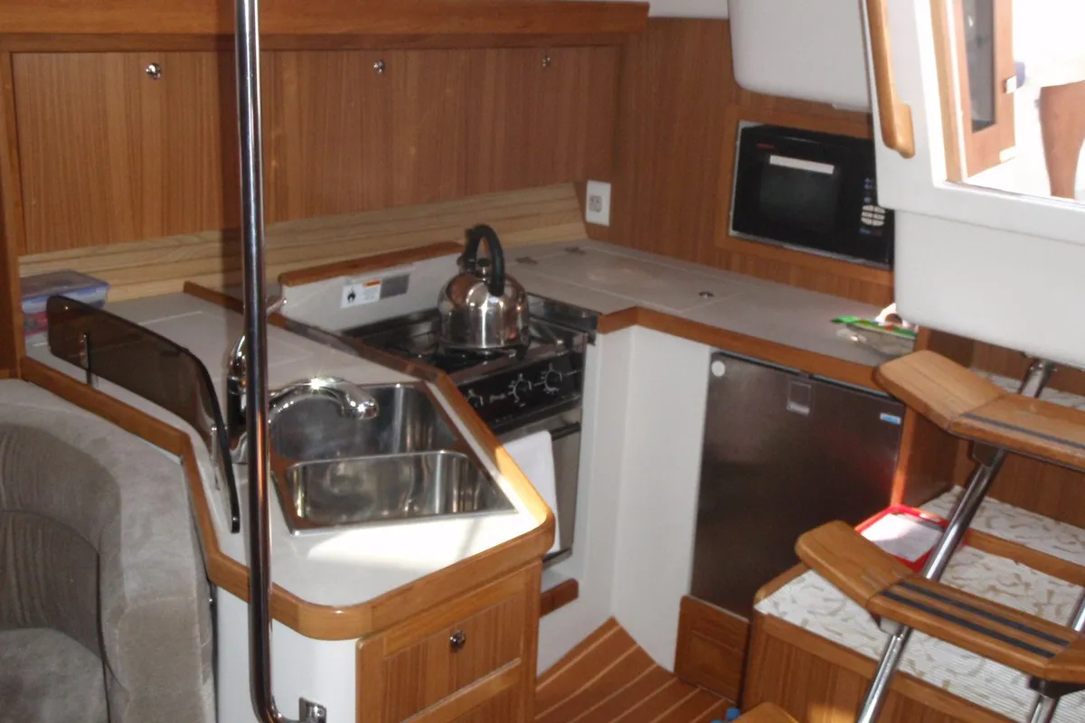 Galley of Vag Alame, a Catalina 375 sailboat at Mai Khao, Thailand