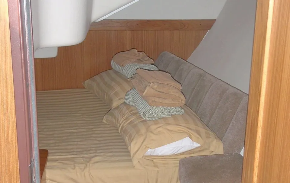 Cabin on Vag Alame, a Catalina 375 sailboat at Mai Khao, Thailand