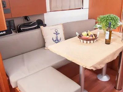 Salon of Marisa Sails 2025, a Beneteau Oceanis 38.1 sailboat at Municipal Unit of Lefkada, Greece