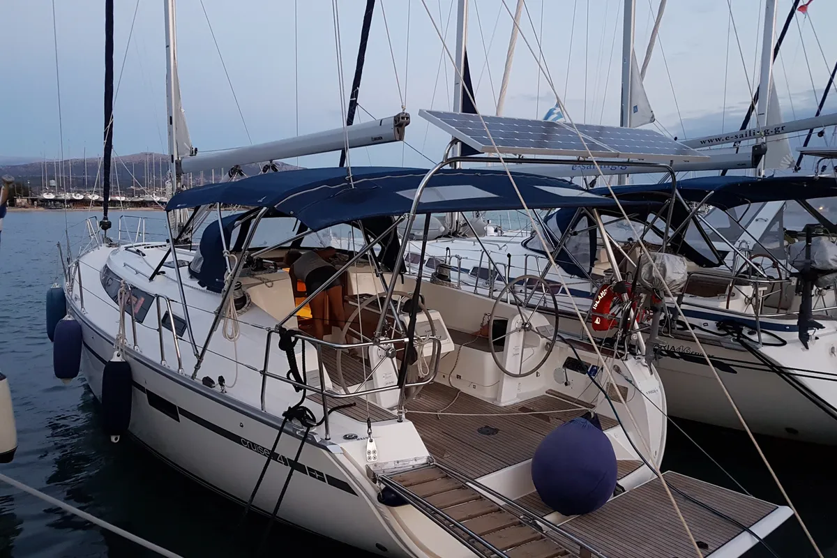 Exterior view of Bavaria Cr 41 Marea With Bow Thruster, a Bavaria Cruiser 41 sailboat at Municipal Unit of Lefkada, Greece