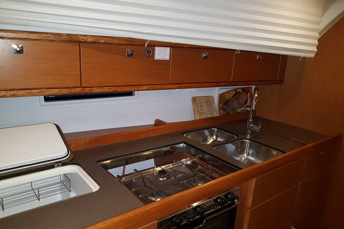 Galley of Bavaria Cr 41 Marea With Bow Thruster, a Bavaria Cruiser 41 sailboat at Municipal Unit of Lefkada, Greece