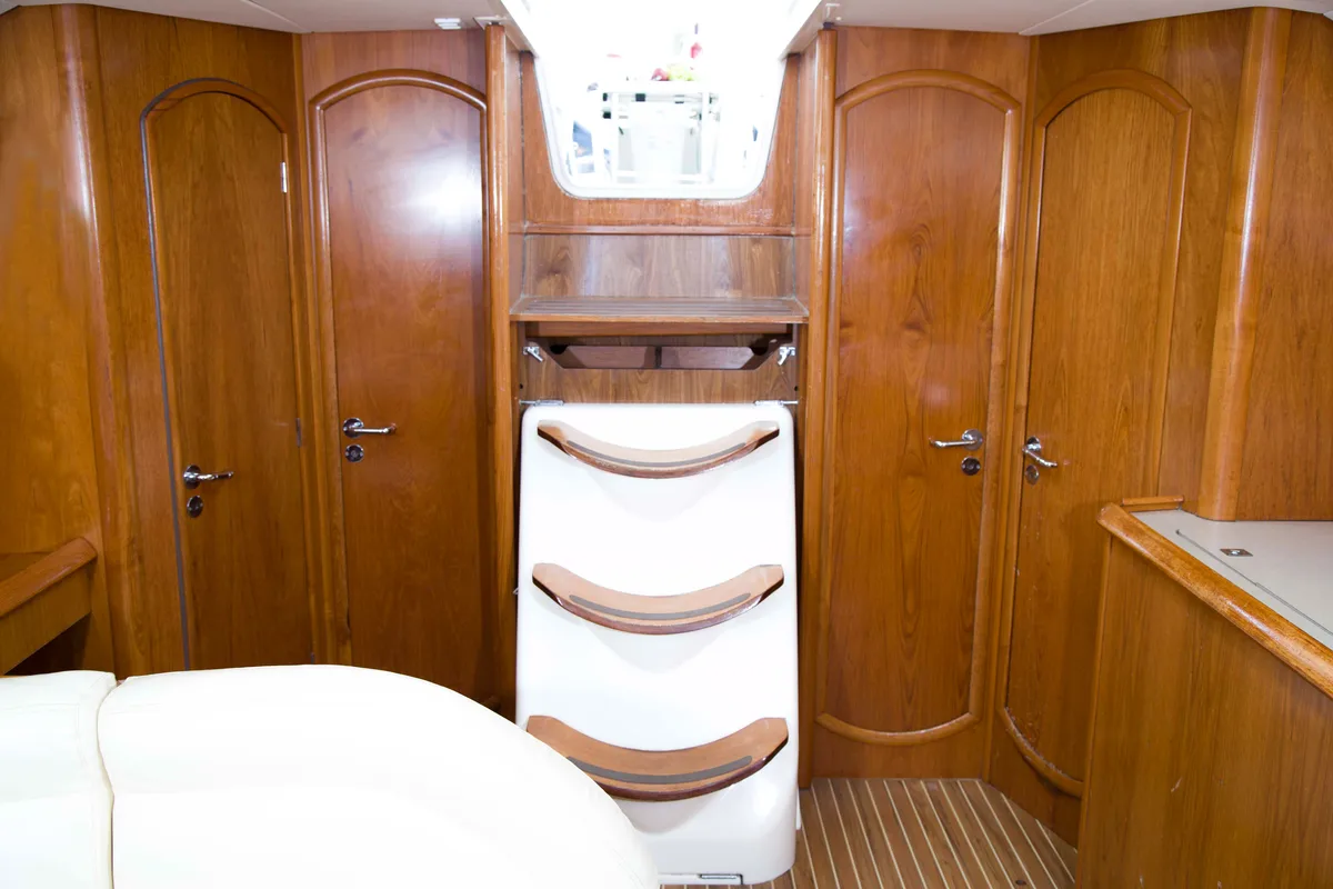 Elpida, a Jeanneau Sun Odyssey 45 sailboat at Sithonia Municipal Unit, Greece