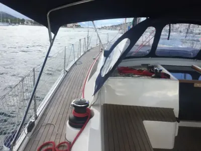 Deck of SAUTERNES, a D&D Kufner 54 sailboat at Grad Trogir, Croatia