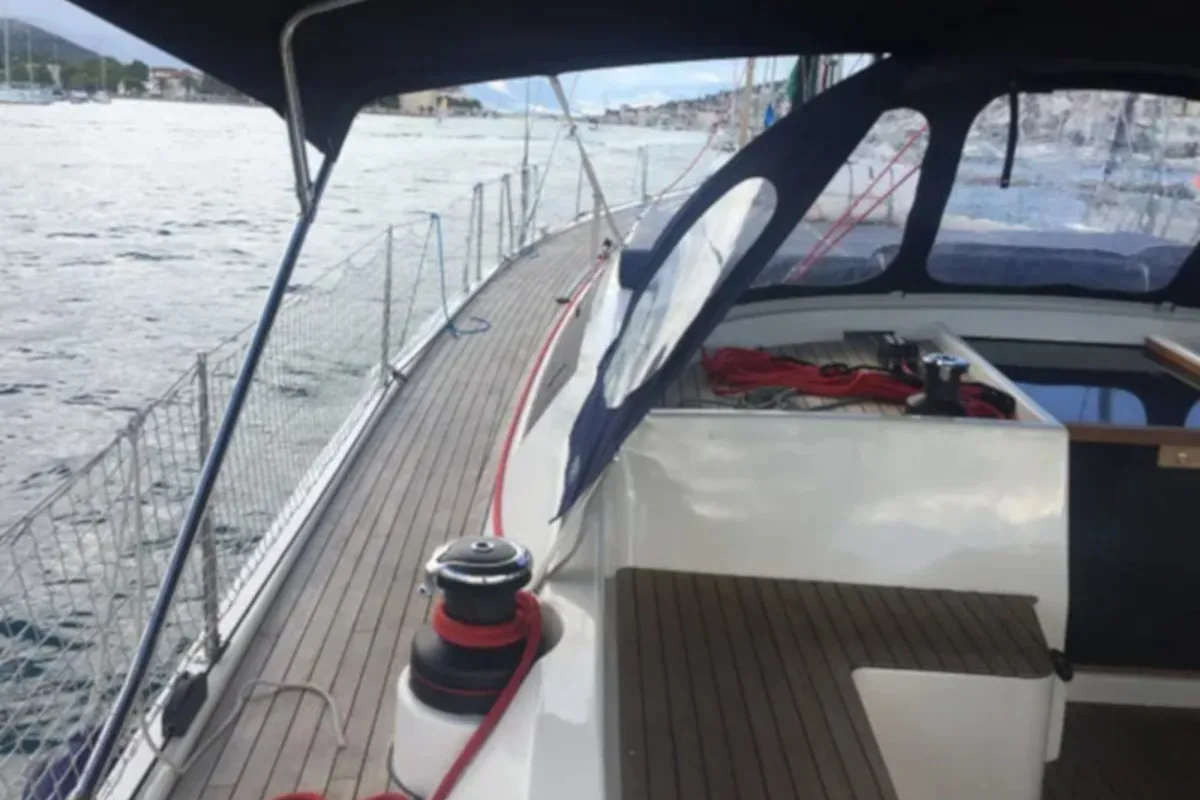 Deck of SAUTERNES, a D&D Kufner 54 sailboat at Grad Trogir, Croatia