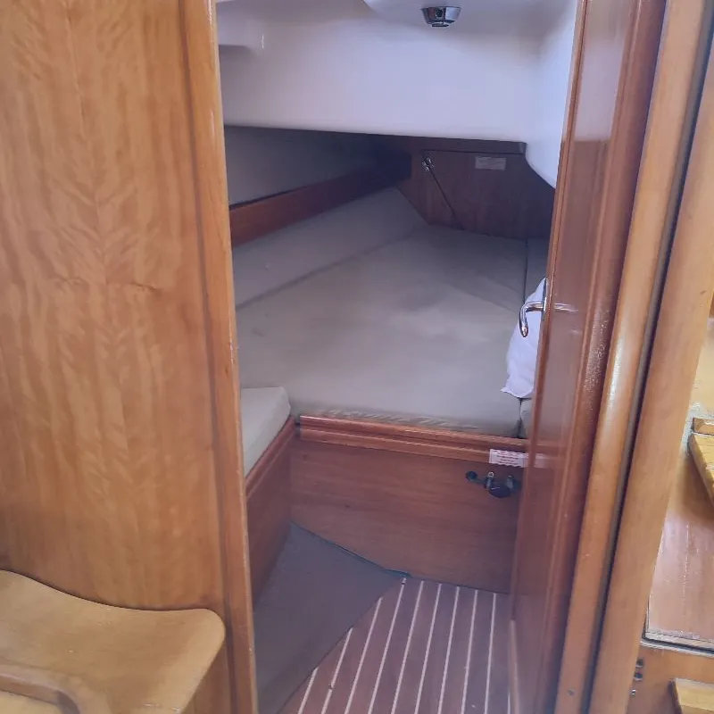 Cabin on Big Blue Horizon, a Bavaria 37 Cruiser sailboat at Kontokali, Greece