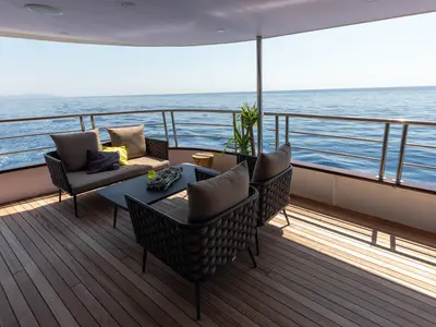 Deck of Antaris, a Gulet Luxury Motor Yacht motor yacht at Dubrovnik, Croatia