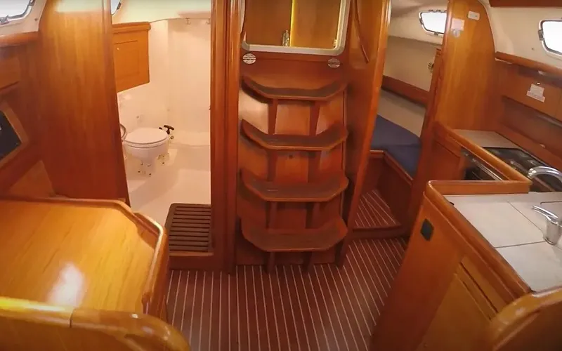 Salon of Evi, a Bavaria 34 sailboat at Municipal Unit of Lefkada, Greece
