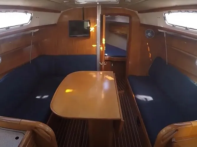 Salon of Evi, a Bavaria 34 sailboat at Municipal Unit of Lefkada, Greece