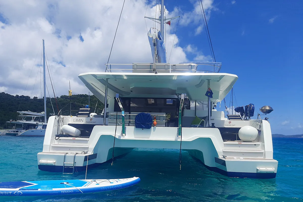 Limin'_X, a Fountaine Pajot Elba 45 catamaran at Road Town, British Virgin Islands