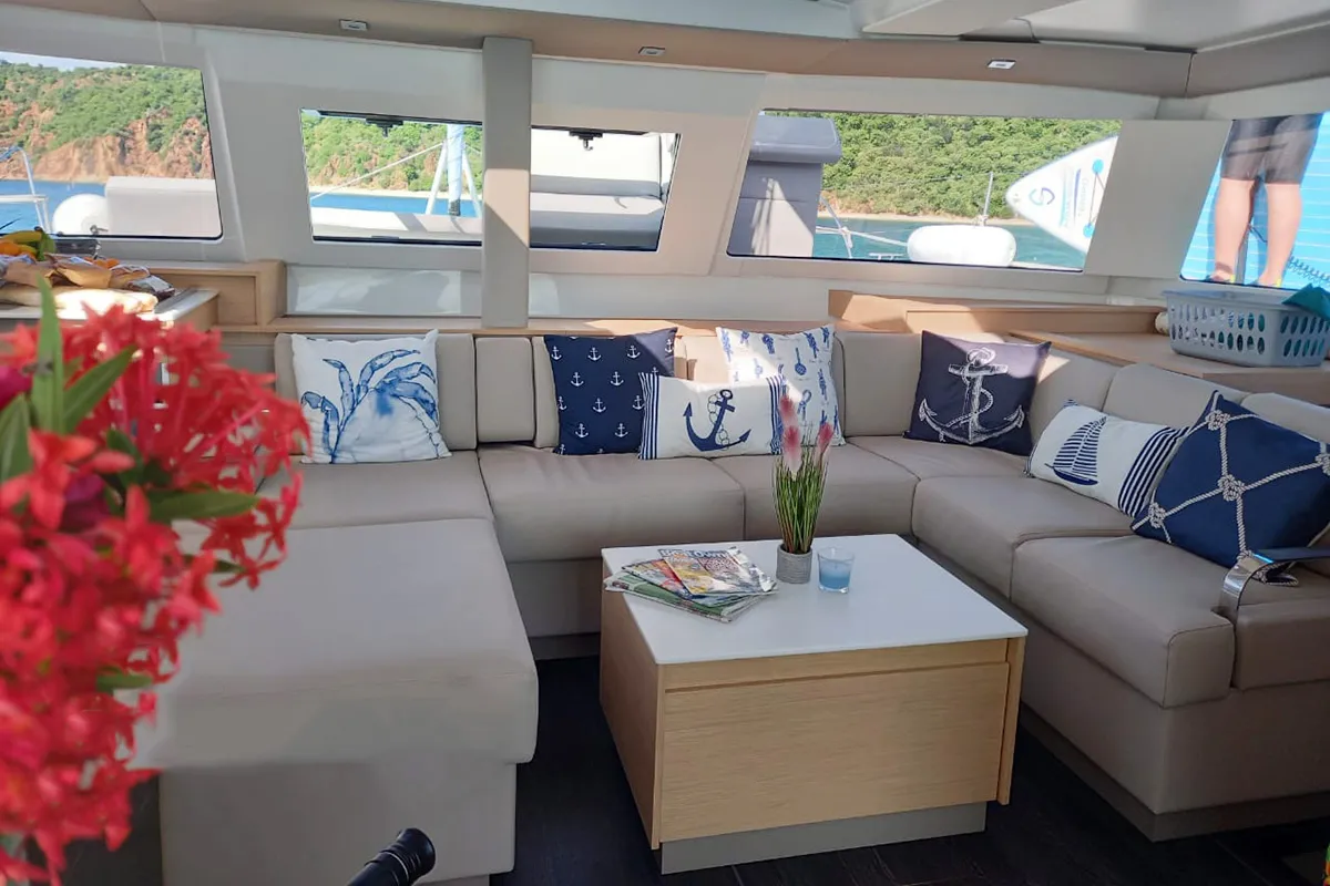 Limin'_X, a Fountaine Pajot Elba 45 catamaran at Road Town, British Virgin Islands