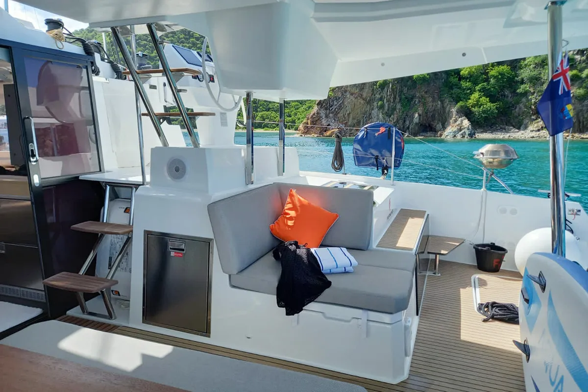 Limin'_X, a Fountaine Pajot Elba 45 catamaran at Road Town, British Virgin Islands