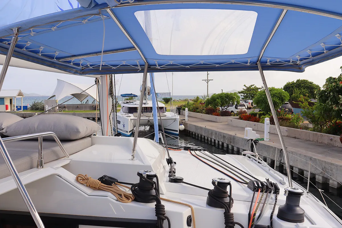 Limin'_X, a Fountaine Pajot Elba 45 catamaran at Road Town, British Virgin Islands