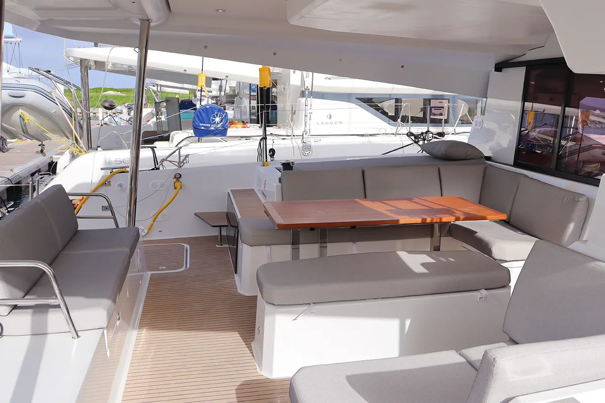 Limin'_X, a Fountaine Pajot Elba 45 catamaran at Road Town, British Virgin Islands