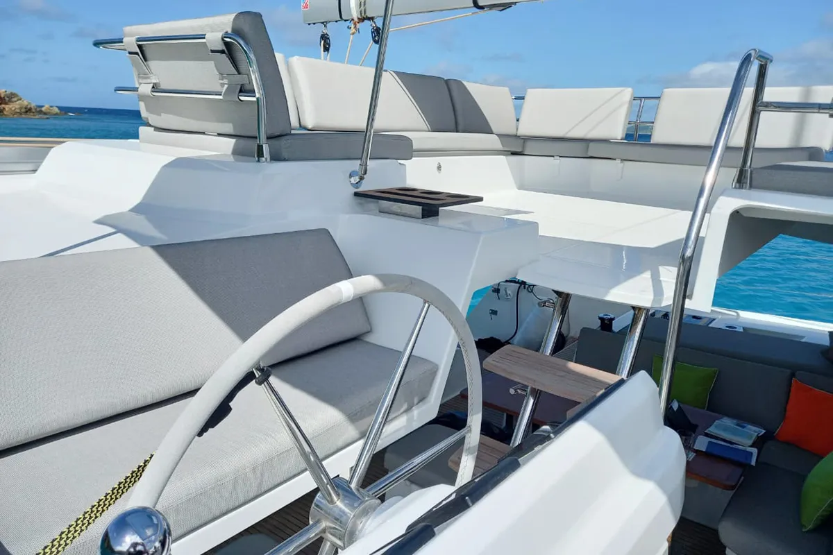 Limin'_X, a Fountaine Pajot Elba 45 catamaran at Road Town, British Virgin Islands