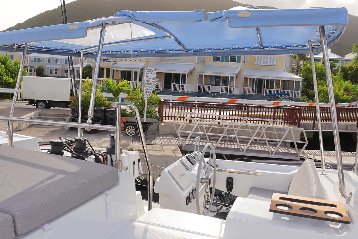 Limin'_X, a Fountaine Pajot Elba 45 catamaran at Road Town, British Virgin Islands