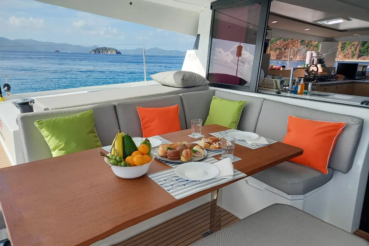 Limin'_X, a Fountaine Pajot Elba 45 catamaran at Road Town, British Virgin Islands