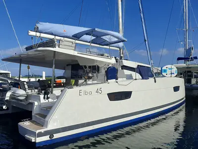 Limin'_X, a Fountaine Pajot Elba 45 catamaran at Road Town, British Virgin Islands