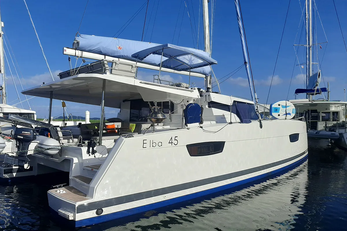 Limin'_X, a Fountaine Pajot Elba 45 catamaran at Road Town, British Virgin Islands