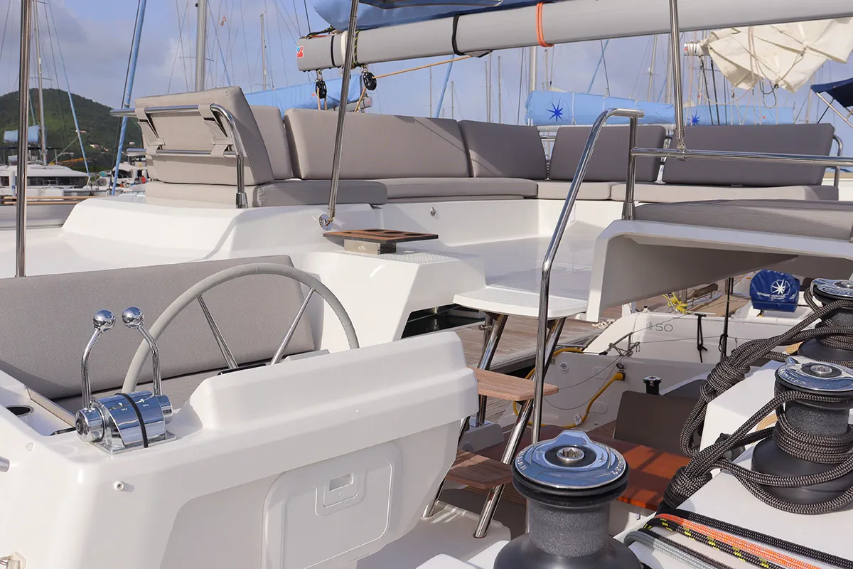 Limin'_X, a Fountaine Pajot Elba 45 catamaran at Road Town, British Virgin Islands