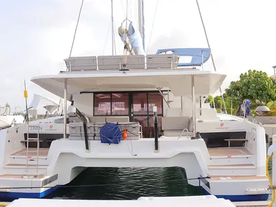 Limin'_X, a Fountaine Pajot Elba 45 catamaran at Road Town, British Virgin Islands