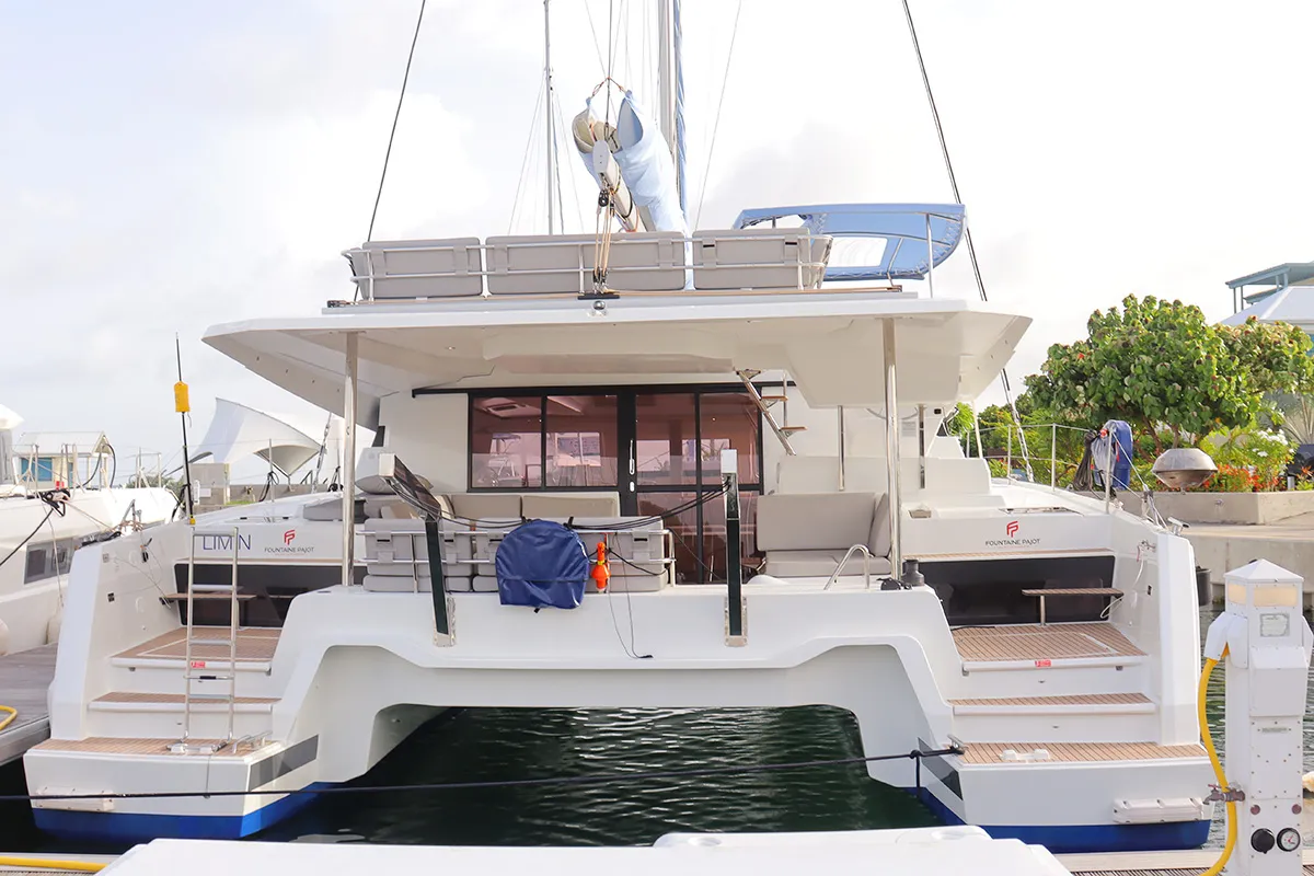Limin'_X, a Fountaine Pajot Elba 45 catamaran at Road Town, British Virgin Islands
