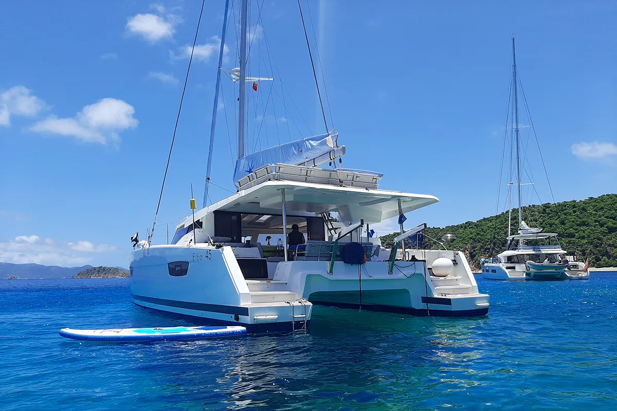 Limin'_X, a Fountaine Pajot Elba 45 catamaran at Road Town, British Virgin Islands