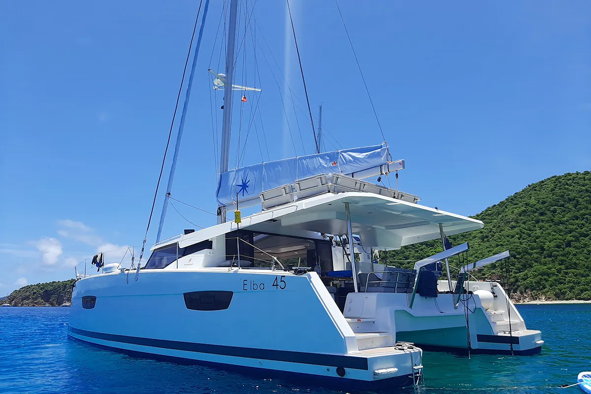 Limin'_X, a Fountaine Pajot Elba 45 catamaran at Road Town, British Virgin Islands