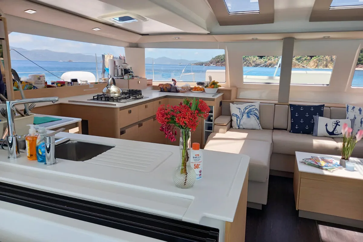 Limin'_X, a Fountaine Pajot Elba 45 catamaran at Road Town, British Virgin Islands