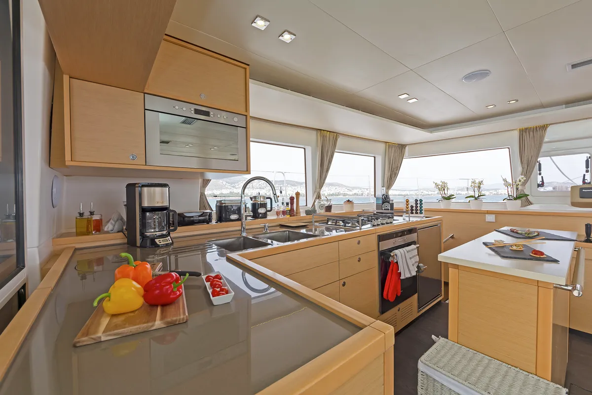 Galley of Meliti, a Lagoon 560 catamaran at Athens, Greece