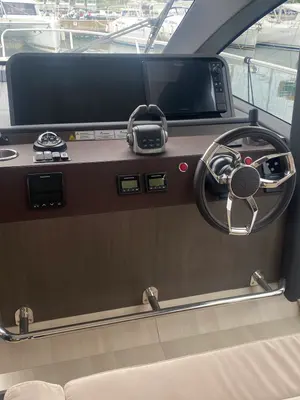 Cockpit of CATTALEA, a Sealine F430 motorboat at Grad Biograd na Moru, Croatia