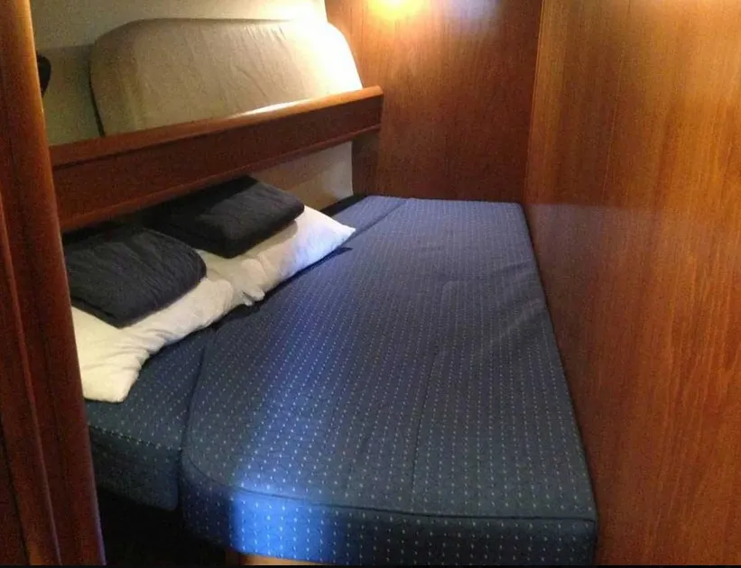 Cabin on Joy, a Jeanneau Sun Odyssey 49 sailboat at Kontokali, Greece