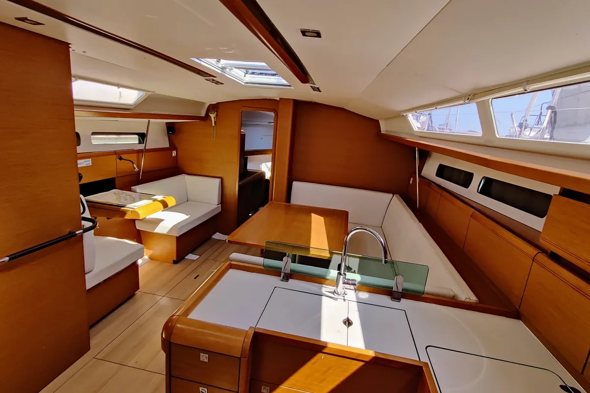 Galley of Fabiano II, a Jeanneau Sun Odyssey 449 sailboat at Općina Sukošan, Croatia