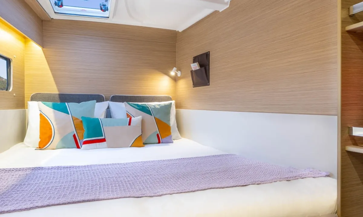 Cabin on SARON, a Lagoon 38 catamaran at Municipal Unit of Lefkada, Greece