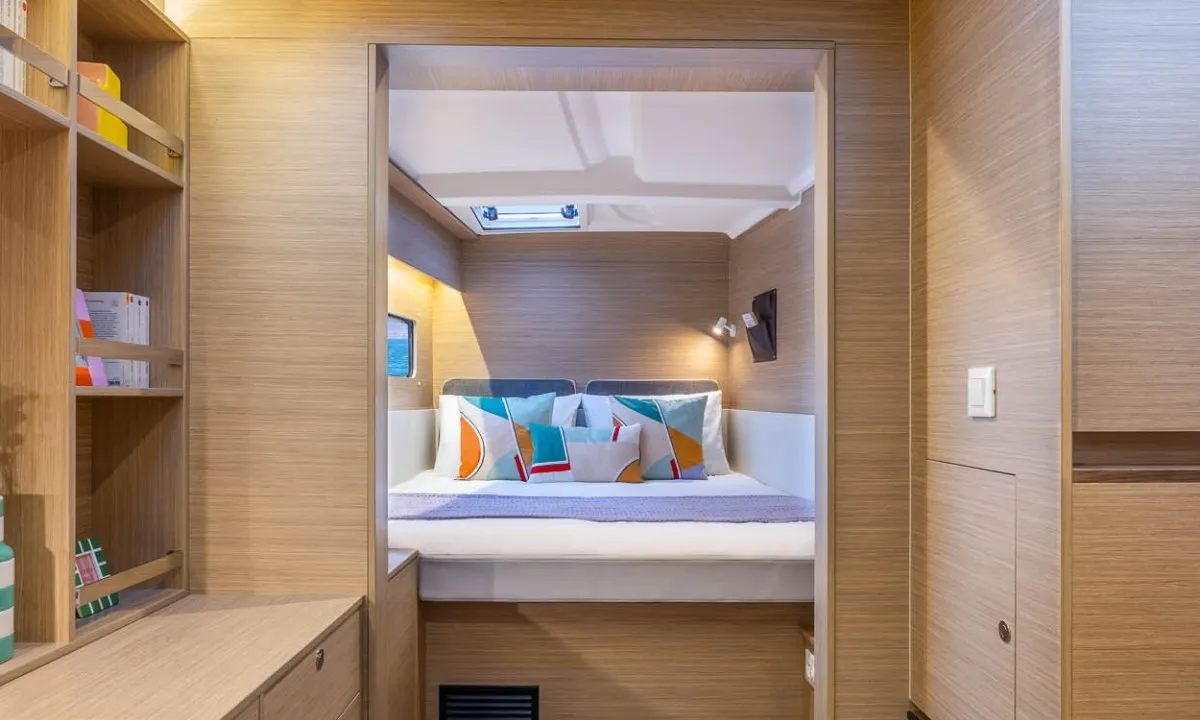Cabin on SARON, a Lagoon 38 catamaran at Municipal Unit of Lefkada, Greece