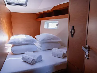 Cabin on Yelmo, a Jeanneau 54 sailboat at Sant Antoni de Portmany, Spain