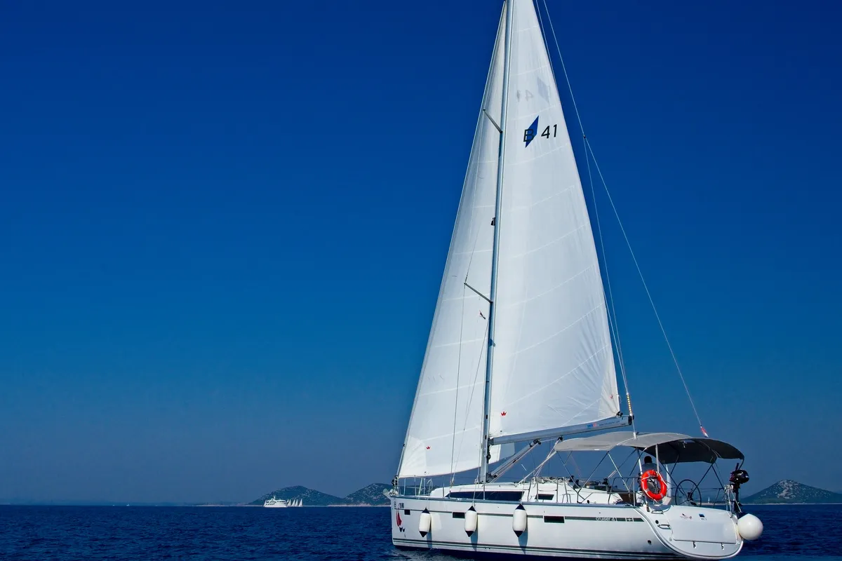 Exterior view of Bavaria Cruiser 41, a sailboat at Murter, Croatia