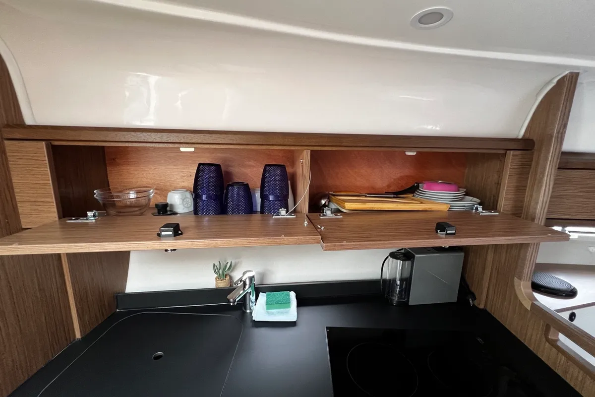 Galley of Denver, a Bavaria S29+ motorboat at Grad Pula, Croatia