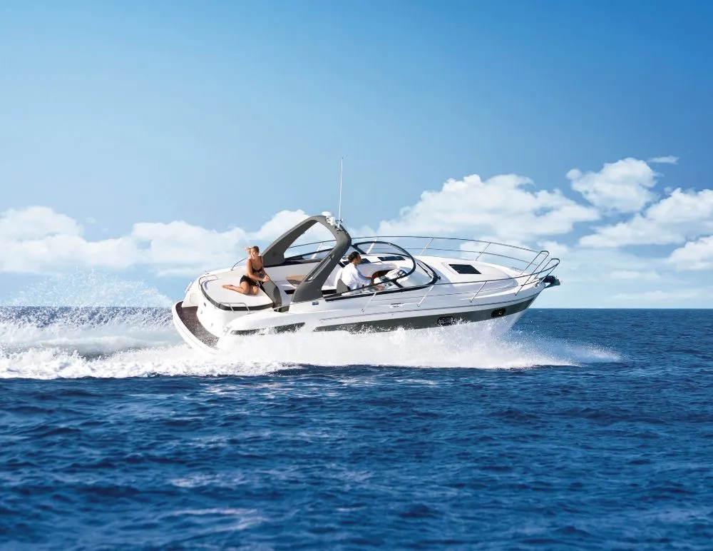 Exterior view of Denver, a Bavaria S29+ motorboat at Grad Pula, Croatia