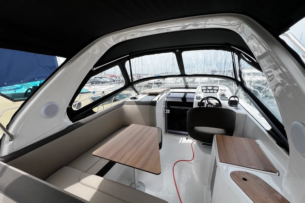 Deck of Denver, a Bavaria S29+ motorboat at Grad Pula, Croatia