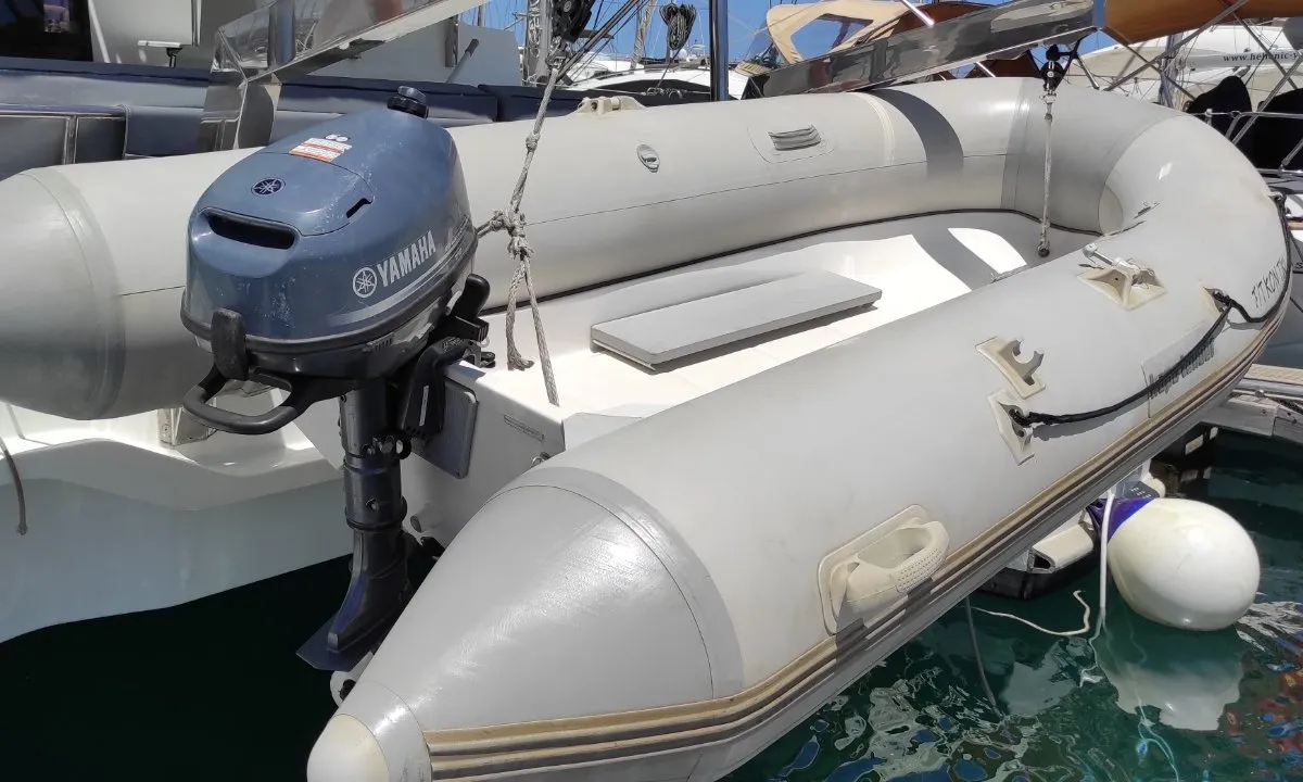 Kon-tiki, a Fountaine Pajot Elba 45 catamaran at Lavrion, Greece