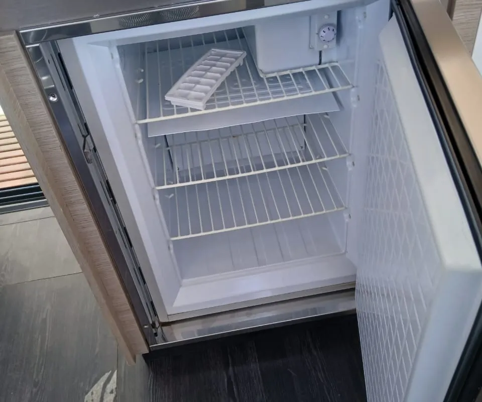 Galley of Kon-tiki, a Fountaine Pajot Elba 45 catamaran at Lavrion, Greece