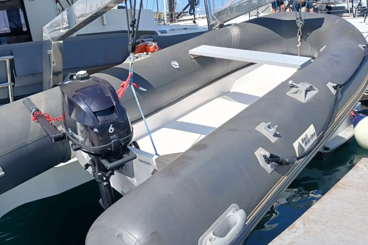 Kon-tiki, a Fountaine Pajot Elba 45 catamaran at Lavrion, Greece