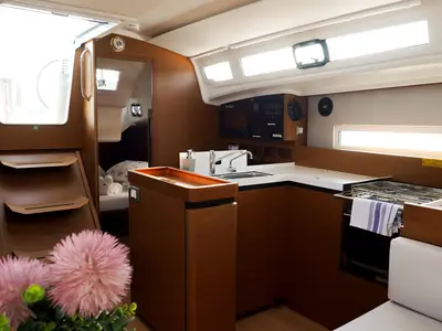 Galley of Milla, a Jeanneau Sun Odyssey 410 sailboat at Pirovac, Croatia