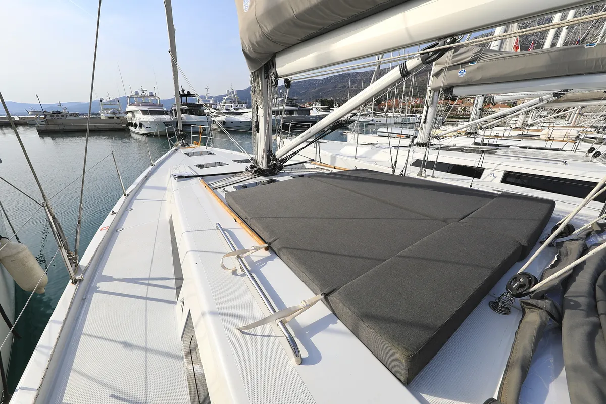 Deck of Licence To Chill, a Hanse 508 sailboat at Grad Kaštela, Croatia
