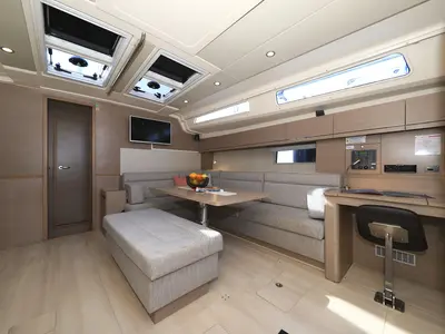 Salon of Licence To Chill, a Hanse 508 sailboat at Grad Kaštela, Croatia