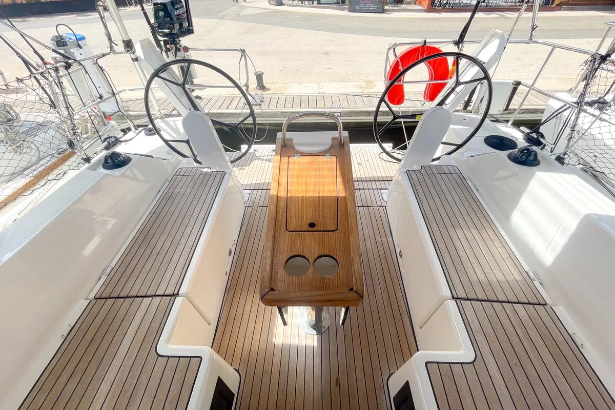 Cockpit of Alaia, a Bavaria C38 sailboat at Plan-d'Aups-Sainte-Baume, France