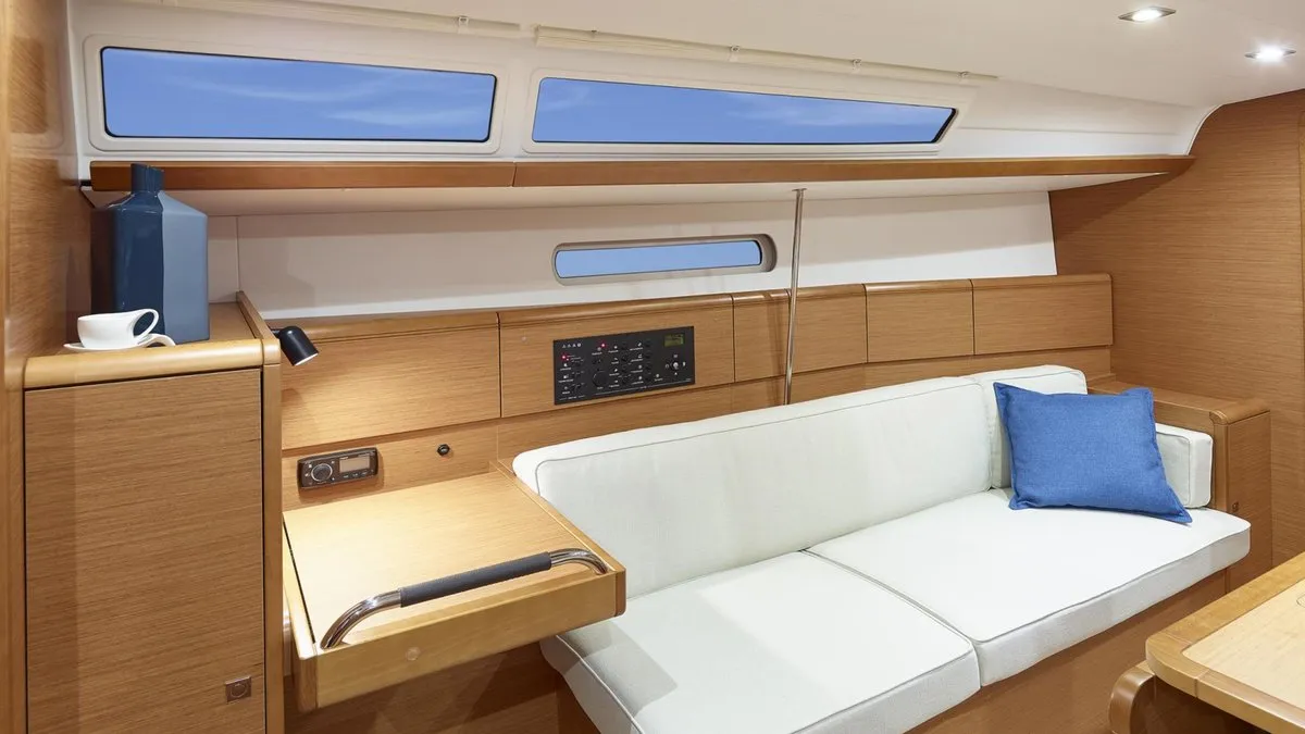 Salon of Oceanis 38 Classic, a Beneteau Oceanis 38 sailboat at Cannigione, Italy