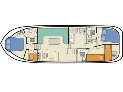 Floor plan of Shannon Star - Budget 2, a Cygnet Shannon Star motorboat at Carrick-on-Shannon, Ireland